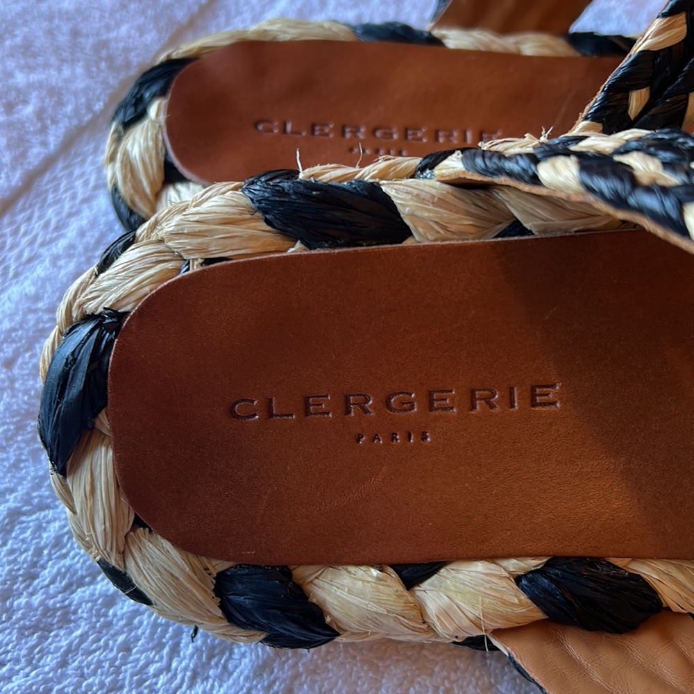 Clergerie Rafia Flat Sandals. View 2